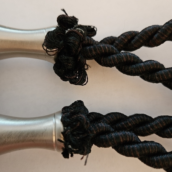 Tassel Curtain Tie Backs Black & Silver Beads Set of 2 Decorator Detail - Picture 11 of 12